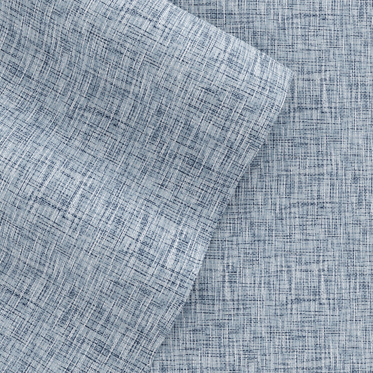 Light Blue, Chambray Style Pattern 4-Piece Sheet Set