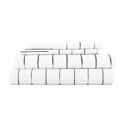 Distressed Field Stripe Pattern 4-Piece Sheet Set