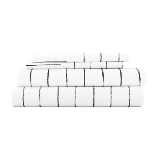 Distressed Field Stripe Pattern 4-Piece Sheet Set