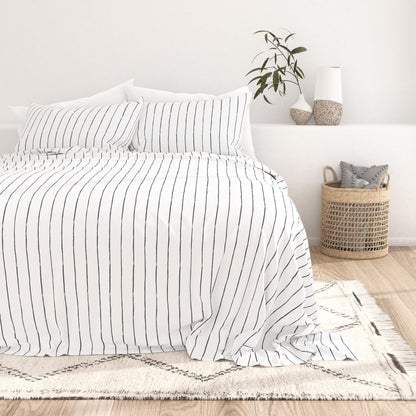 Distressed Field Stripe Pattern 4-Piece Sheet Set