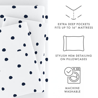 Dots Pattern 4-Piece Sheet Set