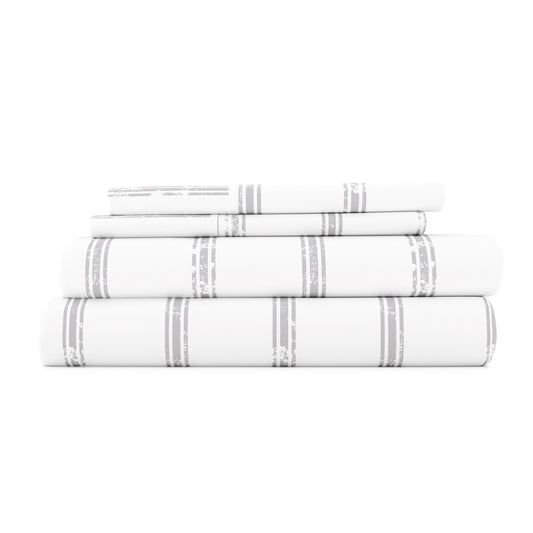 Distressed Line Pattern 4-Piece Sheet Set