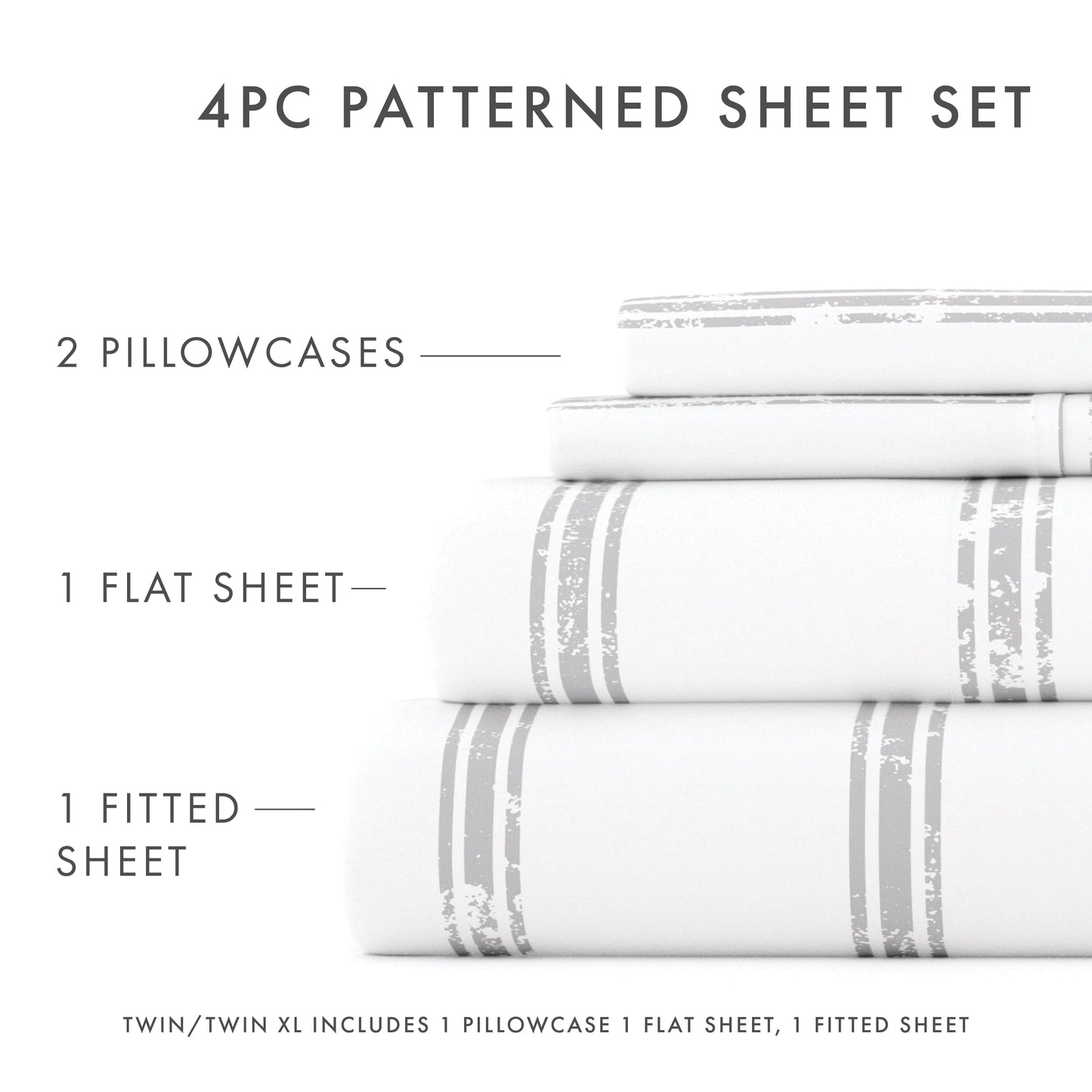 Distressed Line Pattern 4-Piece Sheet Set - Sale