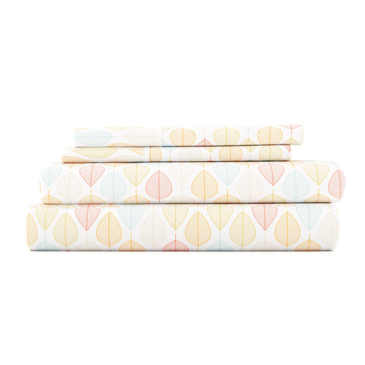 Leaf Pattern 4-Piece Sheet Set - Sale