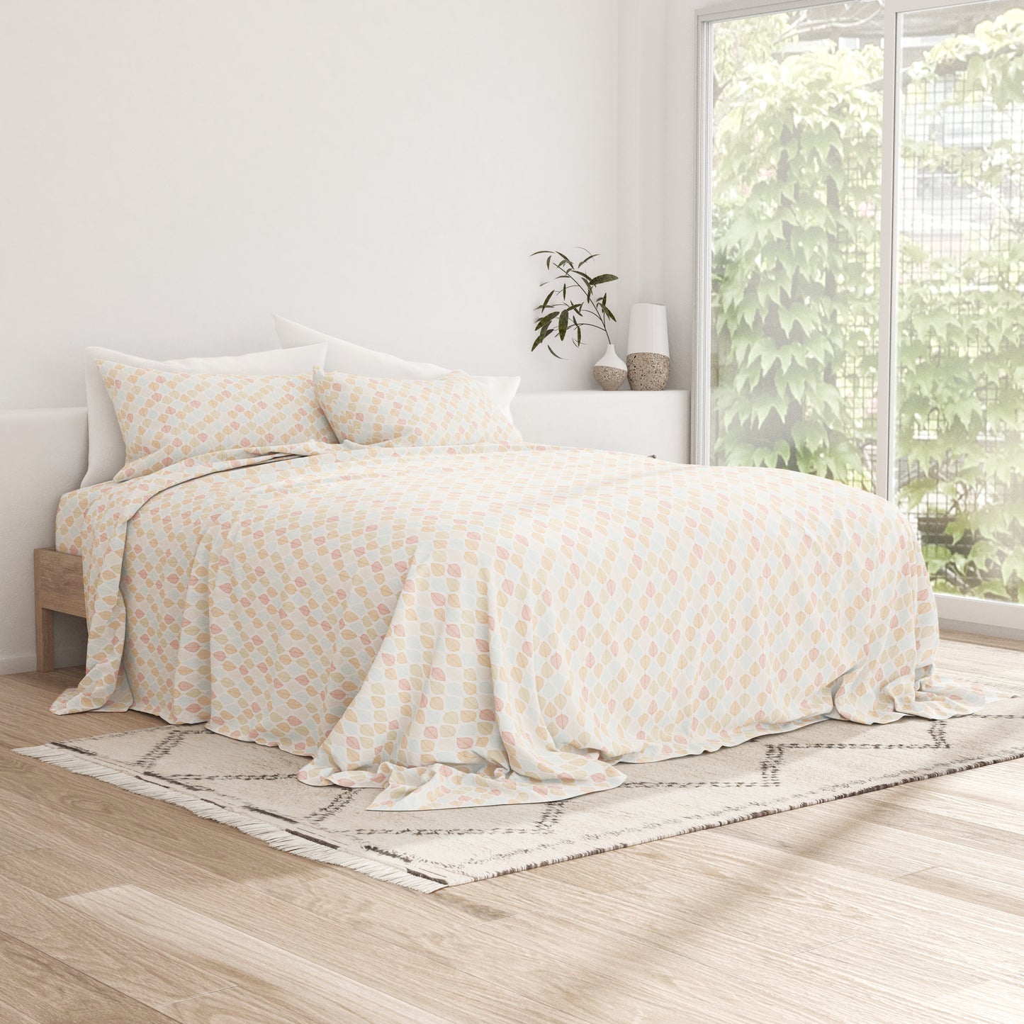 Leaf Pattern 4-Piece Sheet Set