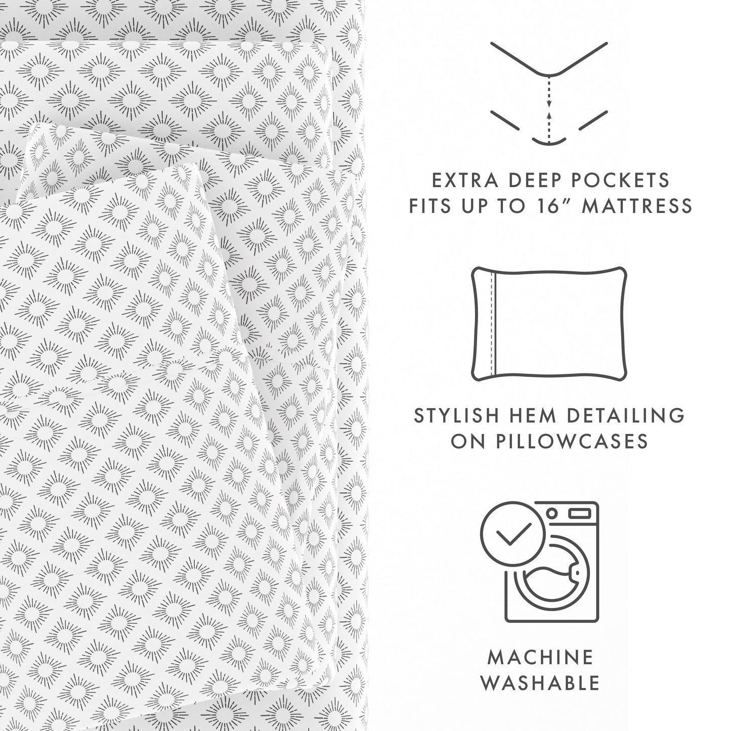 Polaris Pattern 4-Piece Sheet Set