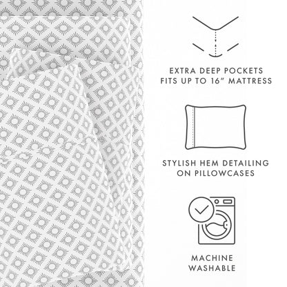 Polaris Pattern 4-Piece Sheet Set