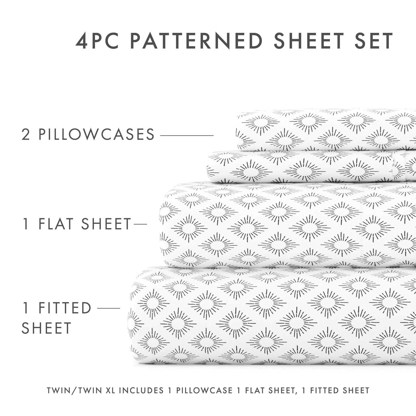 Polaris Pattern 4-Piece Sheet Set