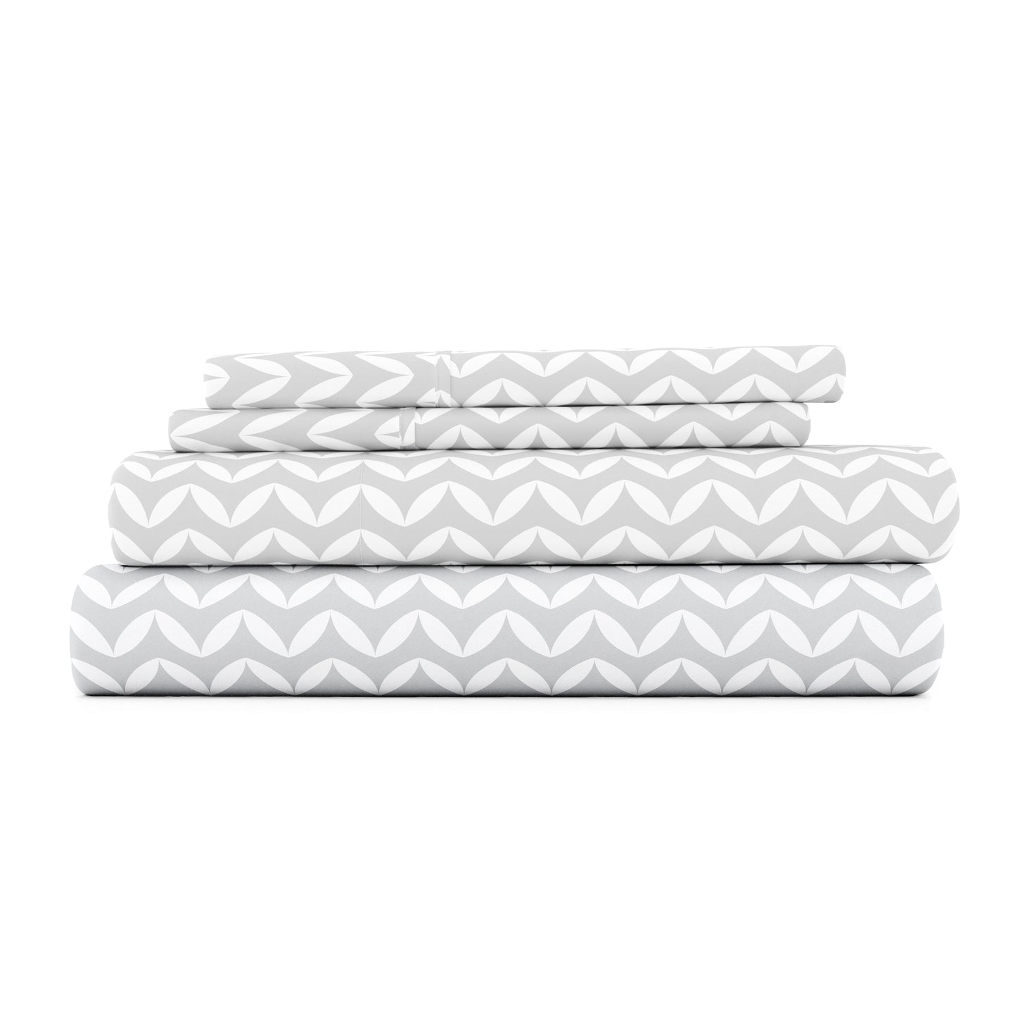 Puffed Chevron Patterned 4-Piece Sheet Set - Linens and Hutch