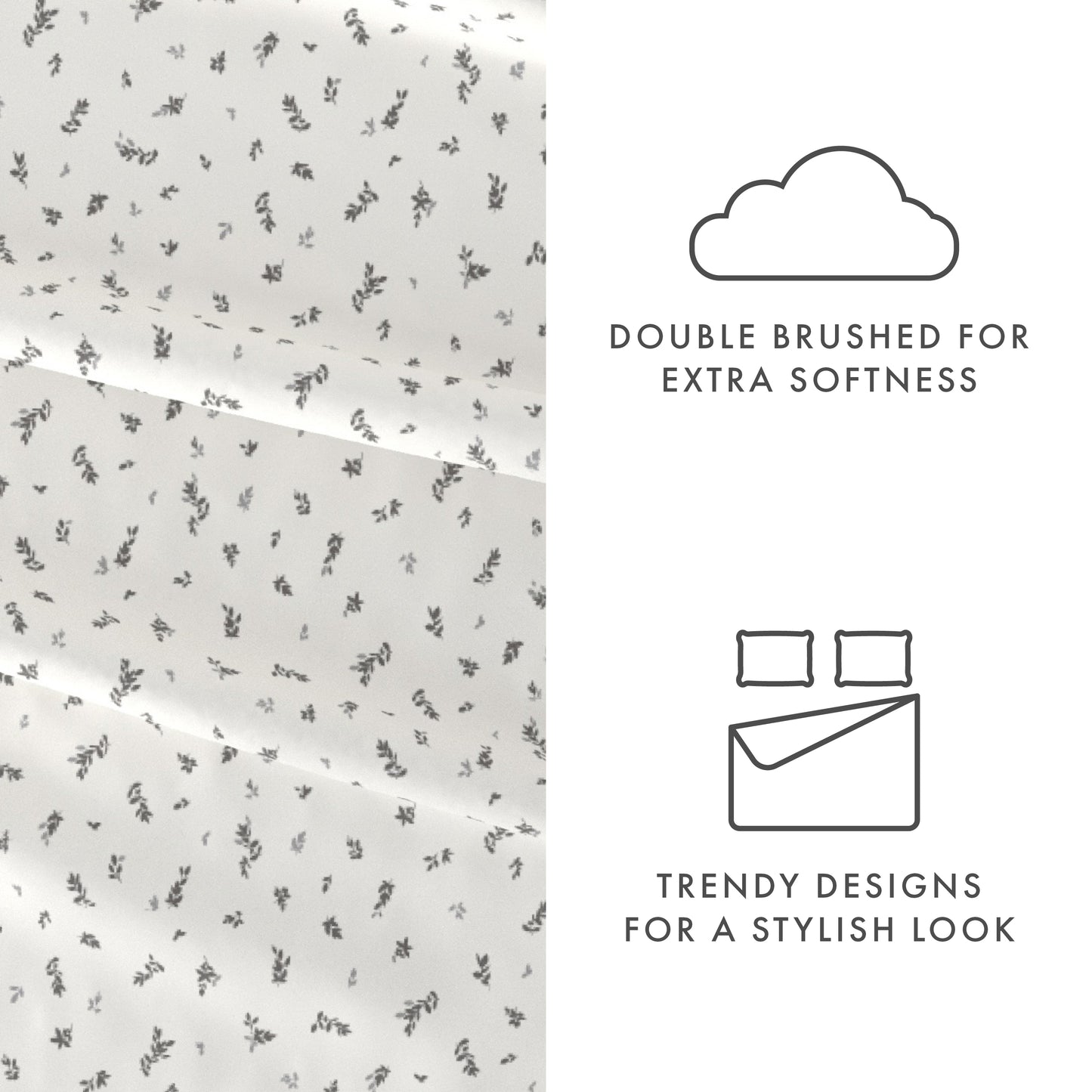 Spotted Leaves Pattern 4-Piece Sheet Set