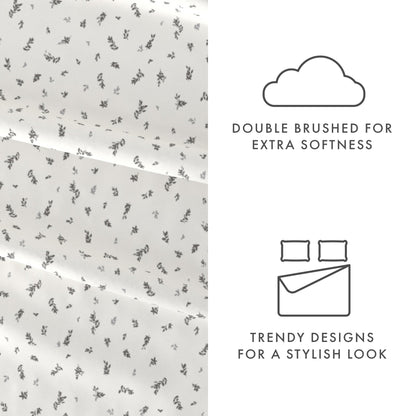 Spotted Leaves Pattern 4-Piece Sheet Set