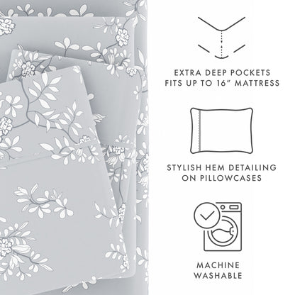 Trellis Vine Pattern 4-Piece Sheet Set