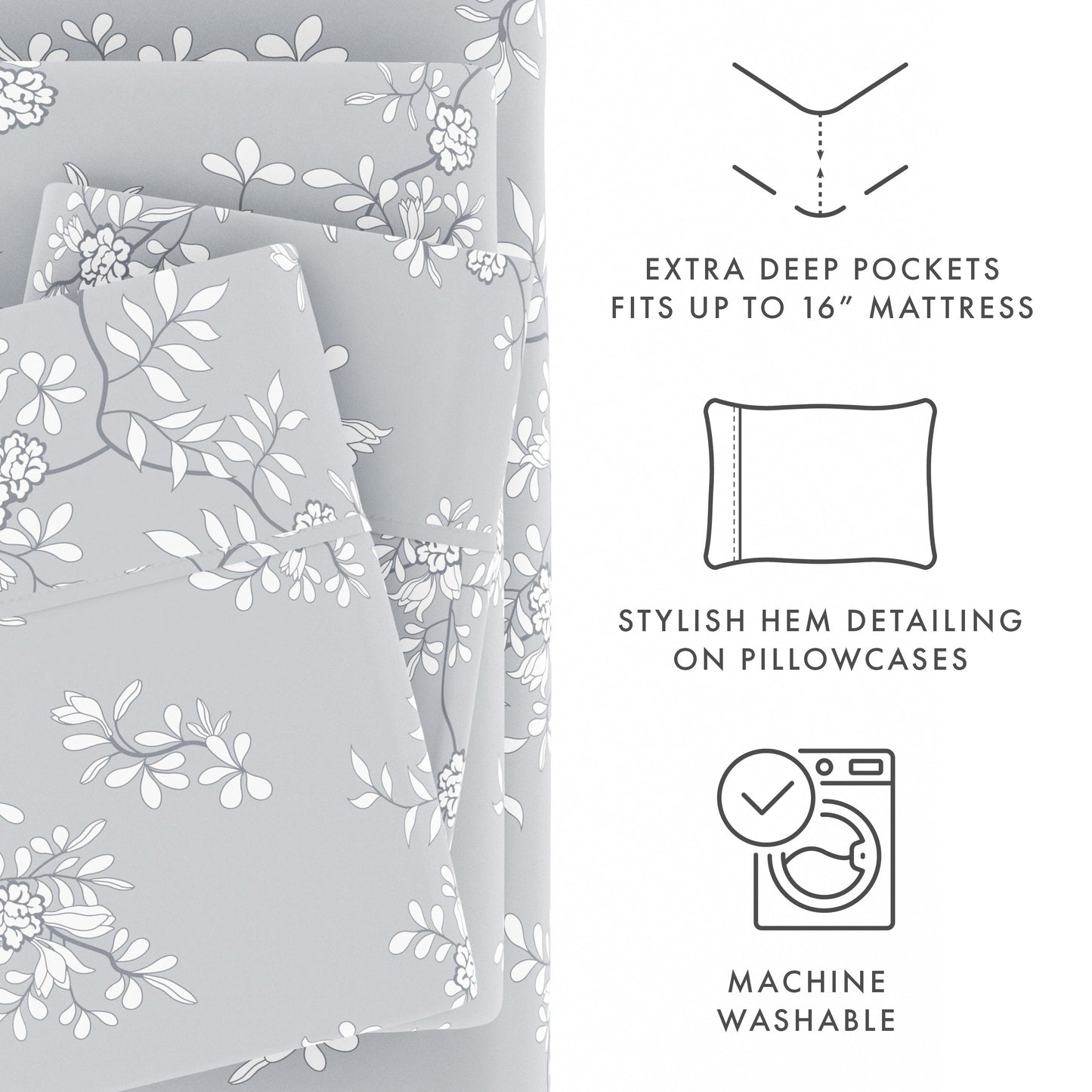 Trellis Vine Pattern 4-Piece Sheet Set - Sale