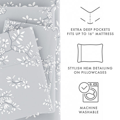 Trellis Vine Pattern 4-Piece Sheet Set - Sale