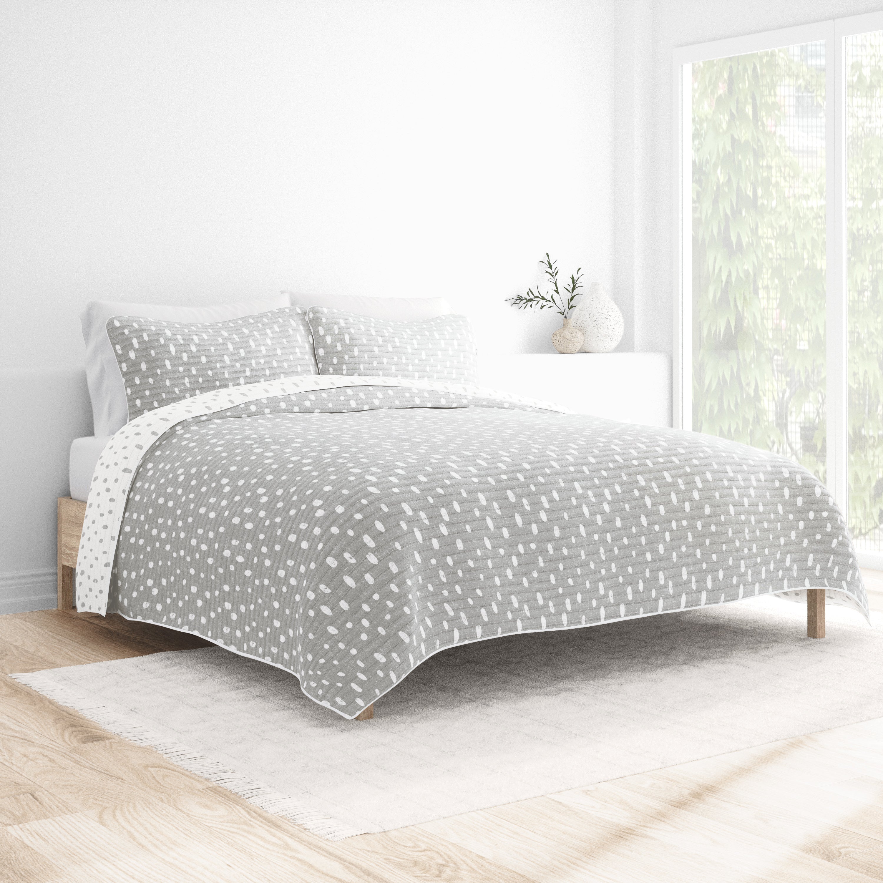 Buy Painted Dots Reversible Quilted Coverlet Set | LINENS & HUTCH