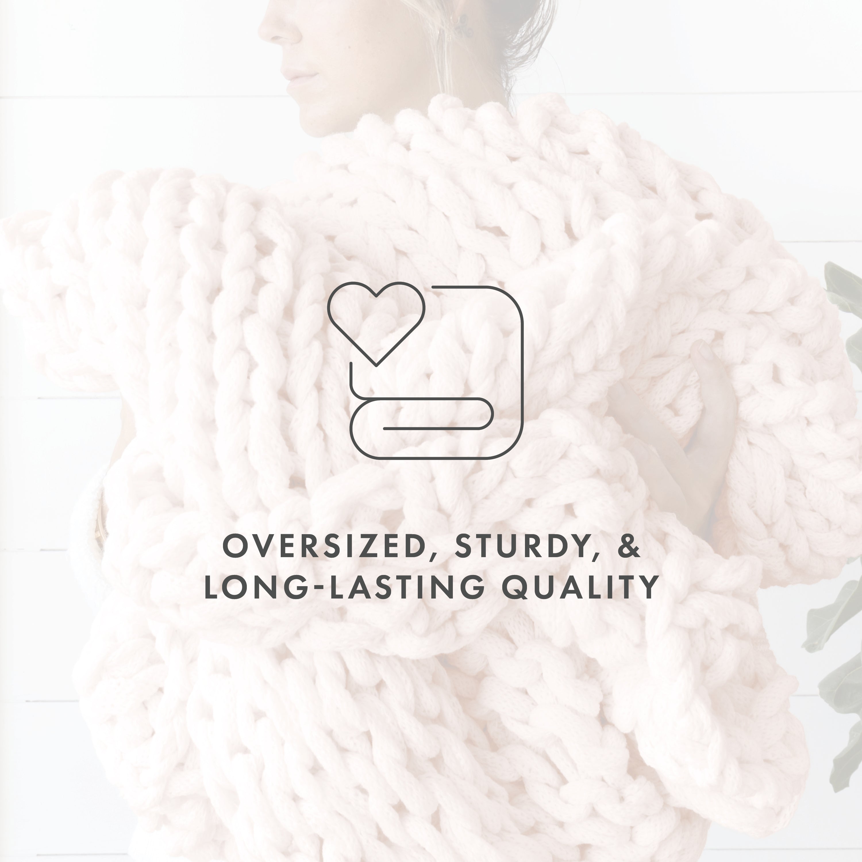 Chunky knit blanket online blush